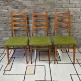 Set of 3 Scandinavian chairs from the 1960s.