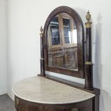 Rare coiffeuse demi à fond de glace époque Empire