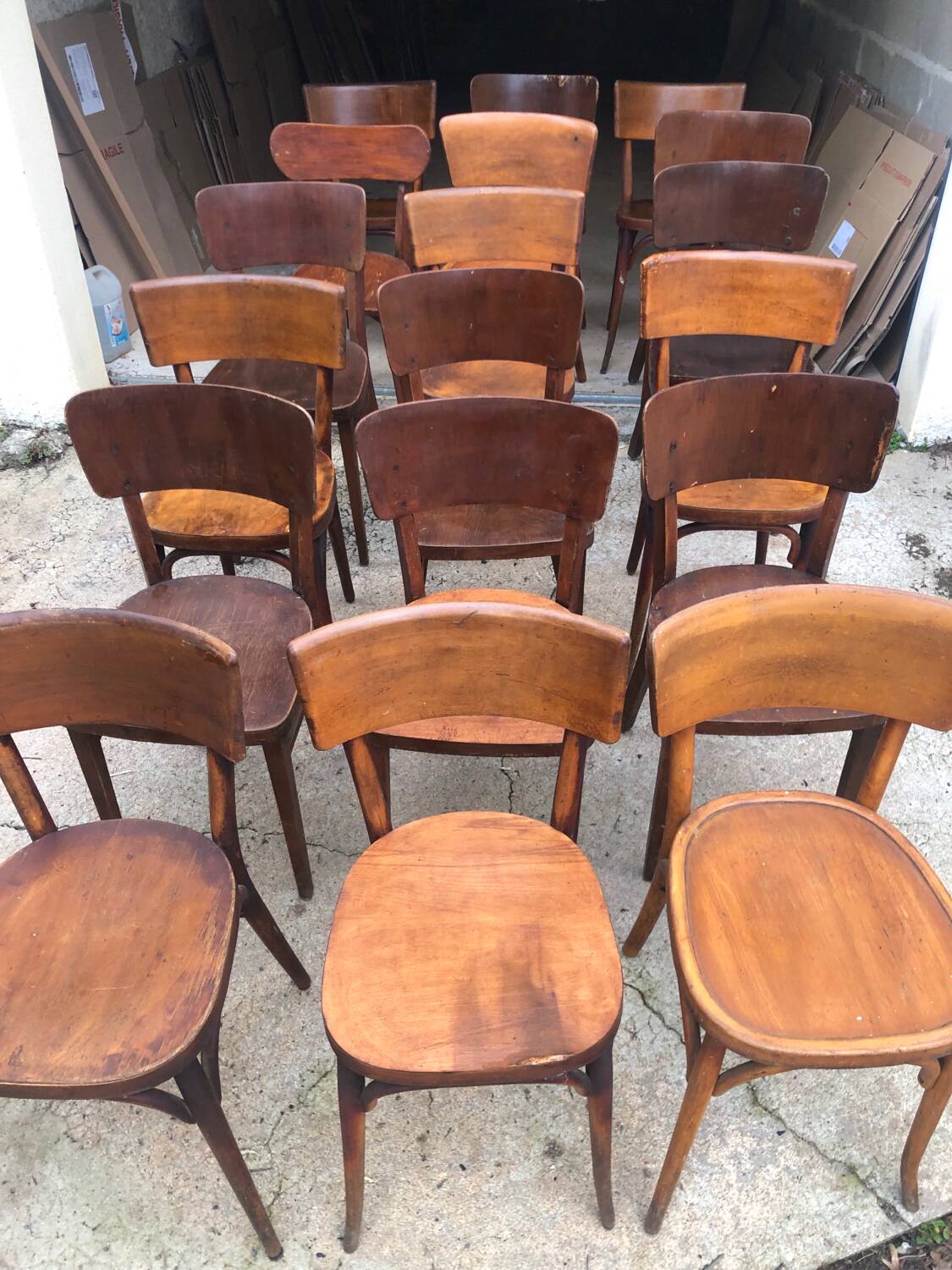Set of 18 bistro chairs & Baumann