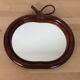 Miroir pomme en rotin vintage 33x34cm