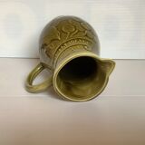 Sarreguemines khaki green pitcher