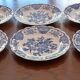 Assiettes plates anglaises Ridgway 'Windsor' bleu & blanc