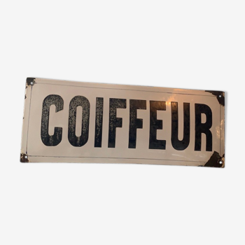 Plaque emaillée coiffeur