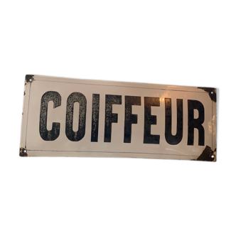 Plaque emaillée coiffeur