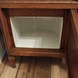 Wooden bedside table with mobile marble top