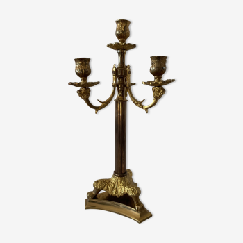 Ancien chandelier 4 feux en bronze style Empire