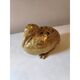 Golden earthenware flower vase "Woodcock"