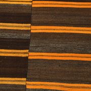 Tapis Kilim vintage rayé orange et marron 6x9, 172x291 cm