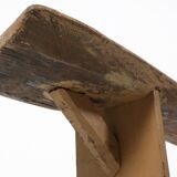 French Antique primitive wooden bench with nice patina
