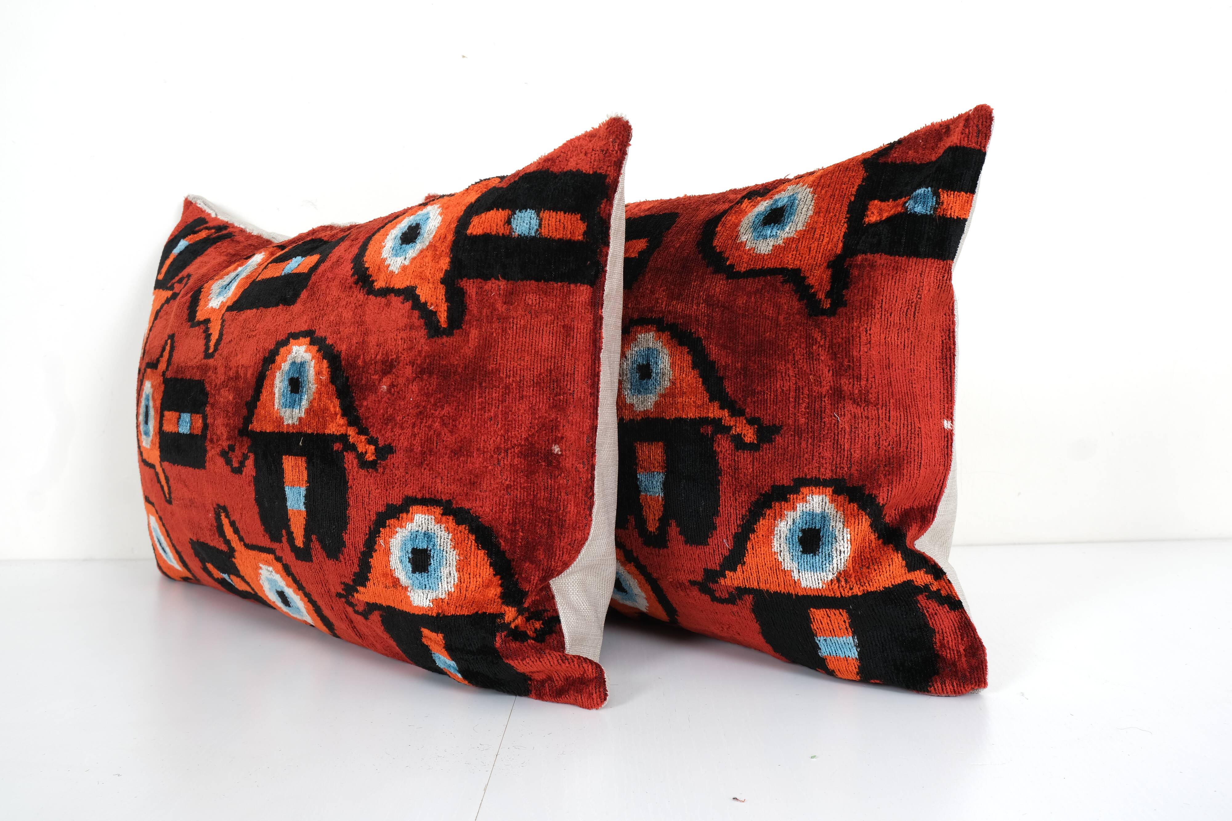 Paire de coussins Ikat