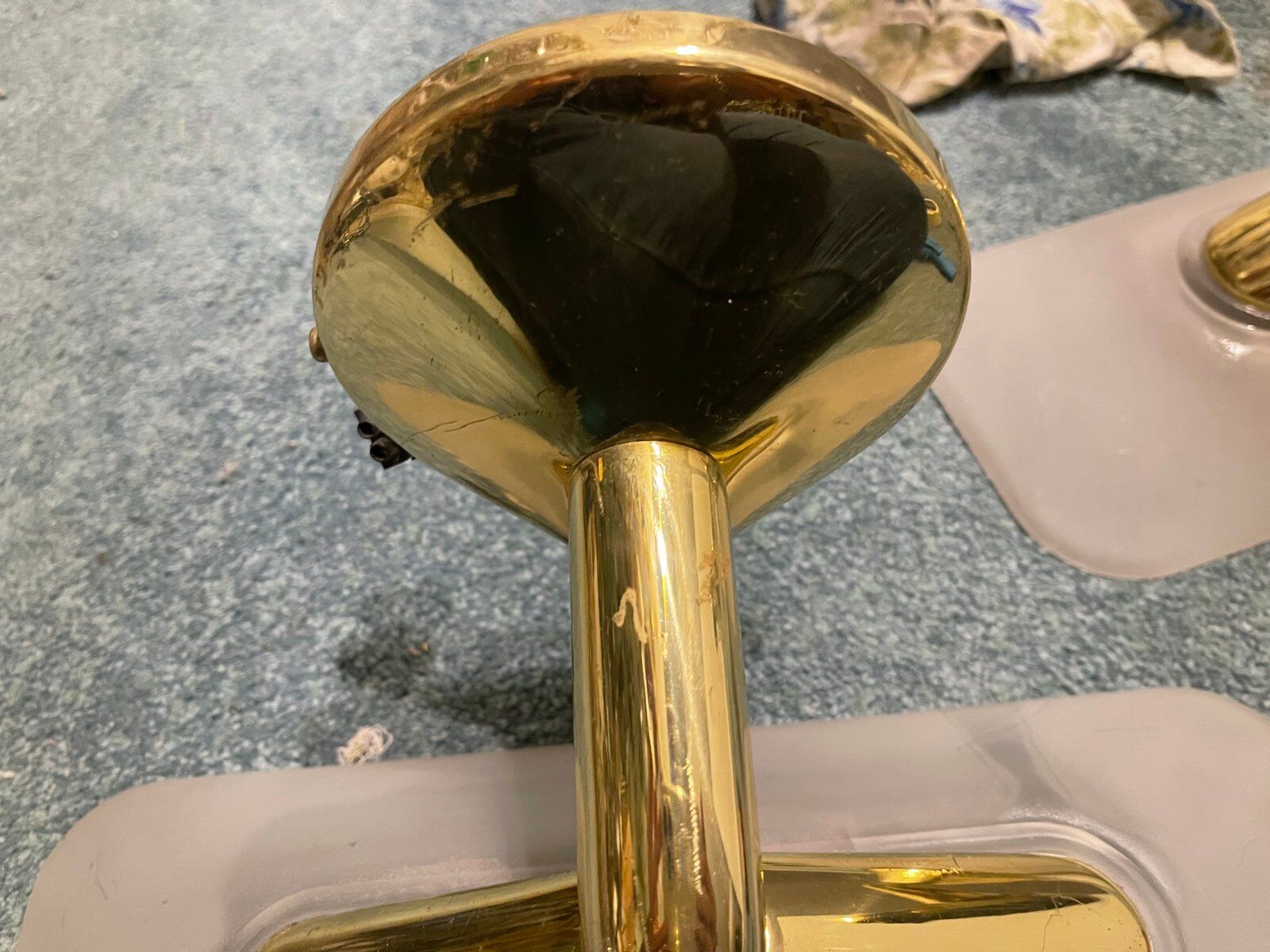 Brass Satinated Glass Sconces, 1980s, Set of 2