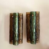 Murano and brass wall sconces