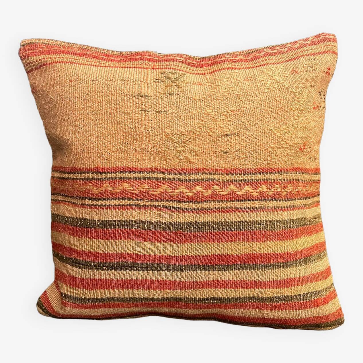 Ancien coussin rose authentique