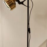 Black floor lamp is gold vintage 1980