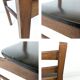 Chaise vintage design danois en bois avec assise en simili cuir olive brun
