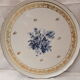 White porcelain pie dish blue and gold décor
