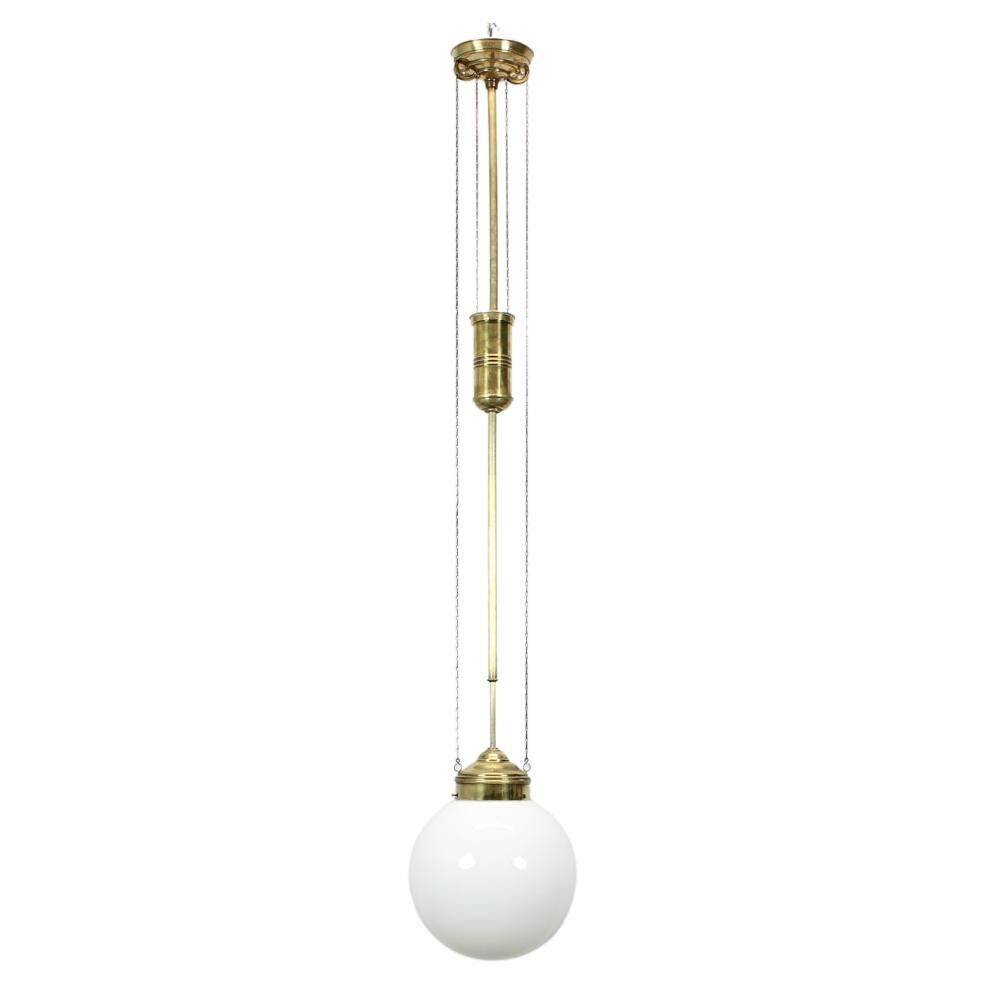 Unique adjustable Art Nouveau pendant light from the 1920s