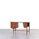 Mid-Century Kidney Shaped Danish Teak Desk, 1960s.