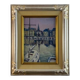 Small port town Oil on canvas