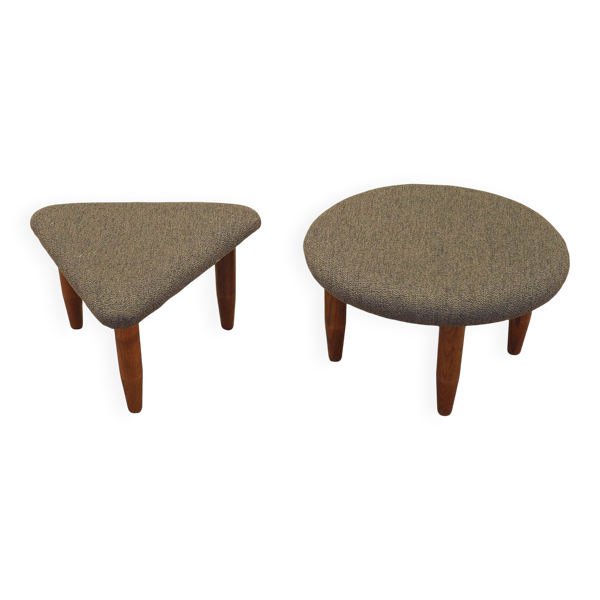 Ensemble de deux repose-pieds marron, design danois, années 1990, production : Danemark