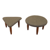 Ensemble de deux repose-pieds marron, design danois, années 1990, production : Danemark