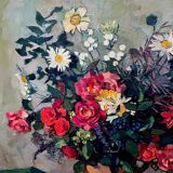 Leo Pringels (1901-1992) « Nature morte aux fleurs ».