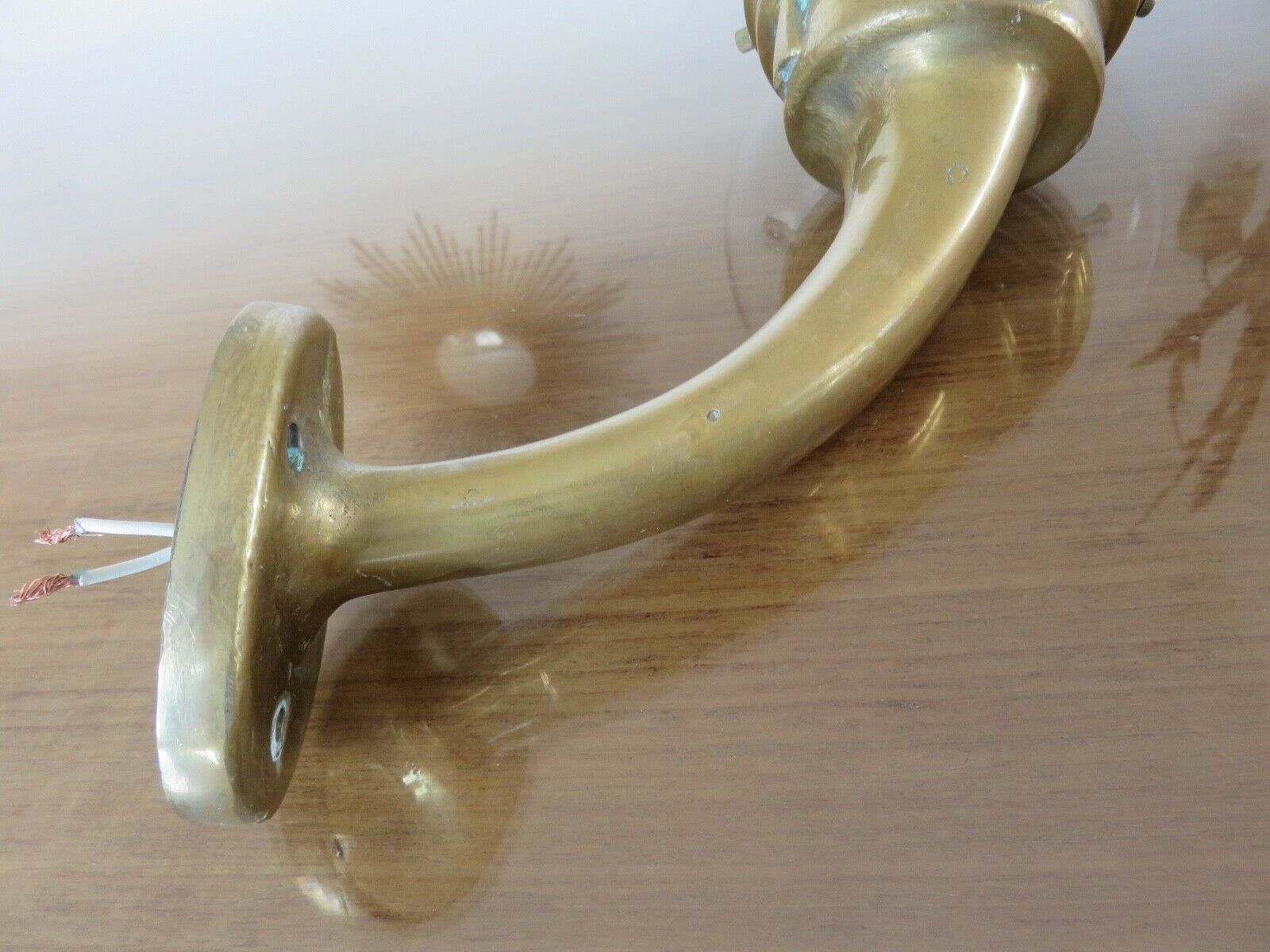 Pair of theater wall sconces in bronze art deco 30s