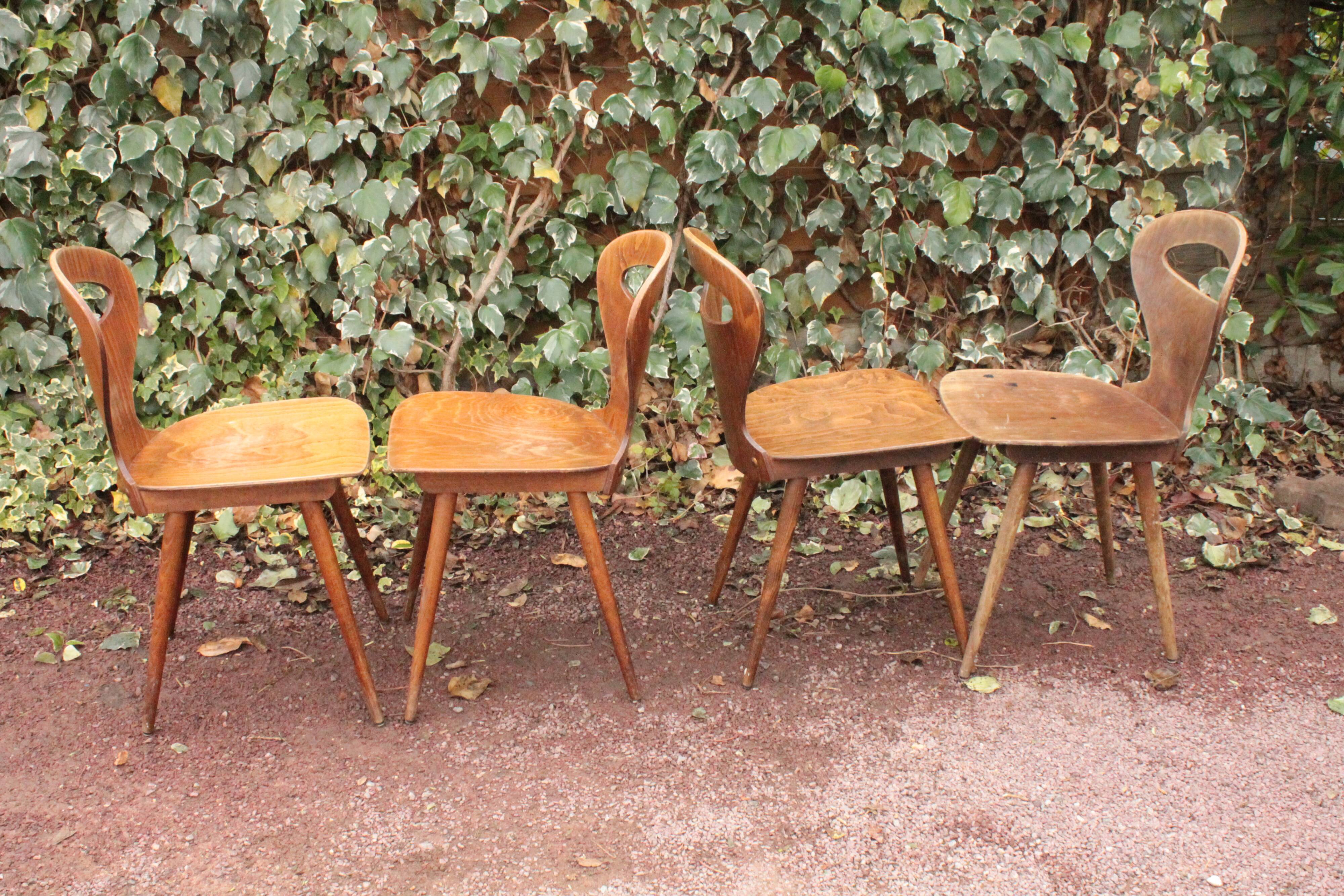Set of 4 Baumann chairs, model called ant