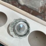 Set of 4 salerons, Christofle goldsmithery, solid silver, pressed molded glass