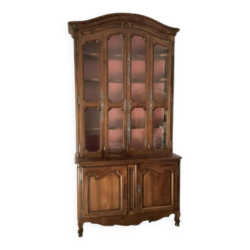 Impressive sideboard, two-part display cabinet in walnut