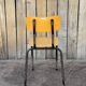 Vintage Toupie school chair, stackable in wood and metal, 1960s.