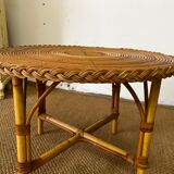 Pair of rattan side tables