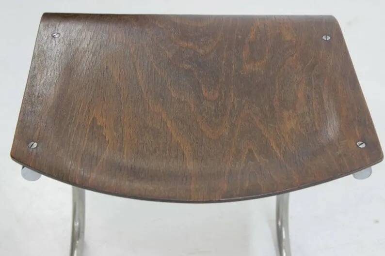 Bauhaus Chrome Mücke & Melder Stool, Mart Stam / Signed, 1930s