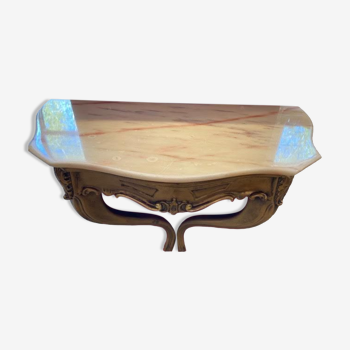 Console in wood and marble