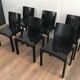 Set of 6 black wooden chairs