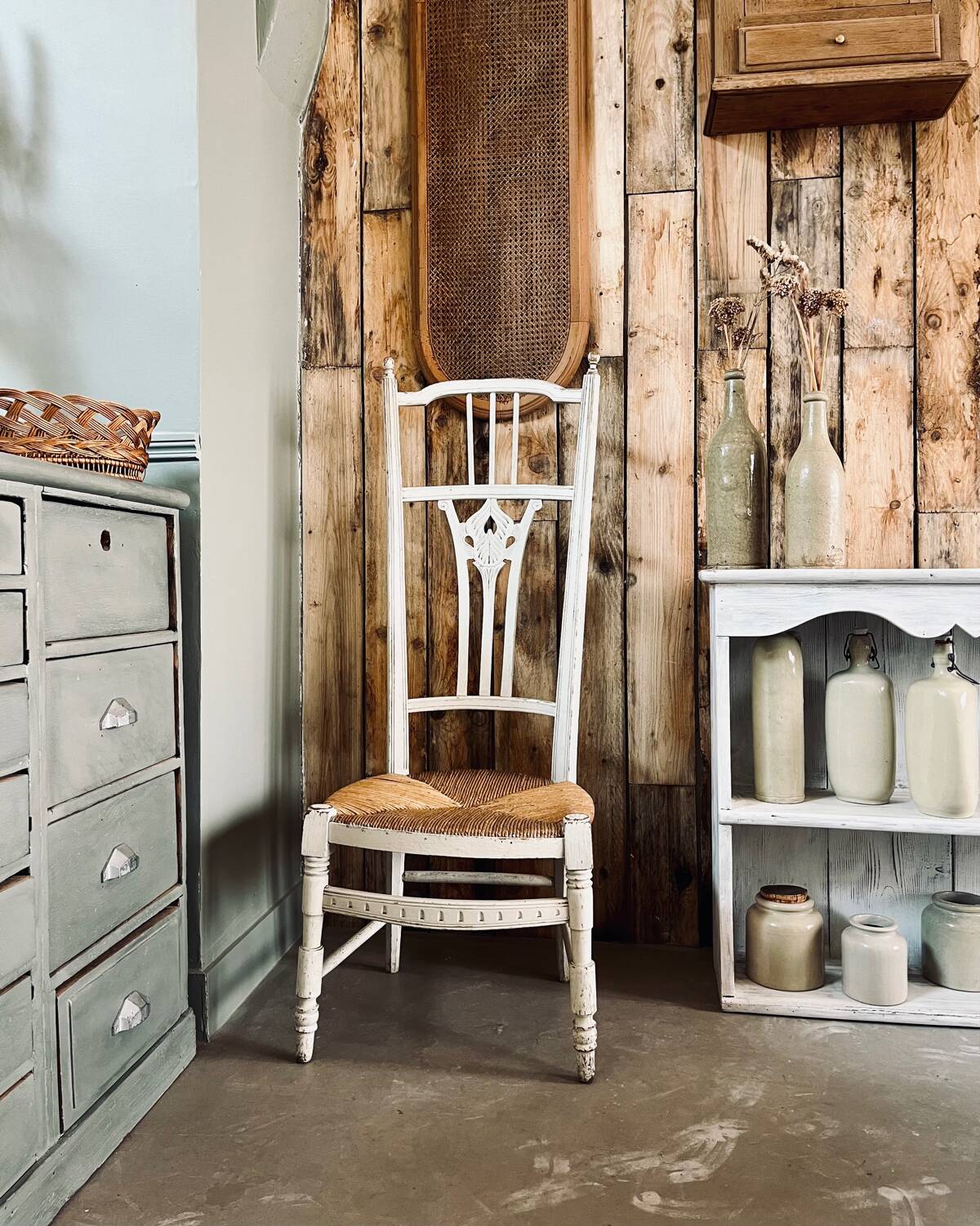 Old straw chair
