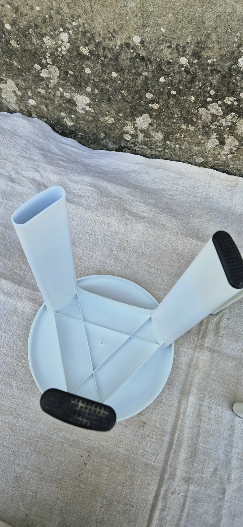 2 TATAY white plastic stools vintage 1970s