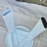 2 TATAY white plastic stools vintage 1970s