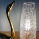 Vintage tulip table lamp in glass