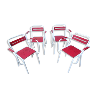 Series of 4 tolix T2 chairs