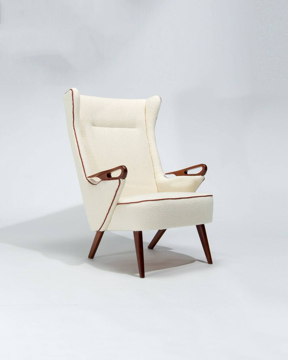 Chresten Findahl Brodersen High Back Lounge Chair Danish Teak 1950s
