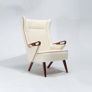 Chresten Findahl Brodersen High Back Lounge Chair Danish Teak 1950s