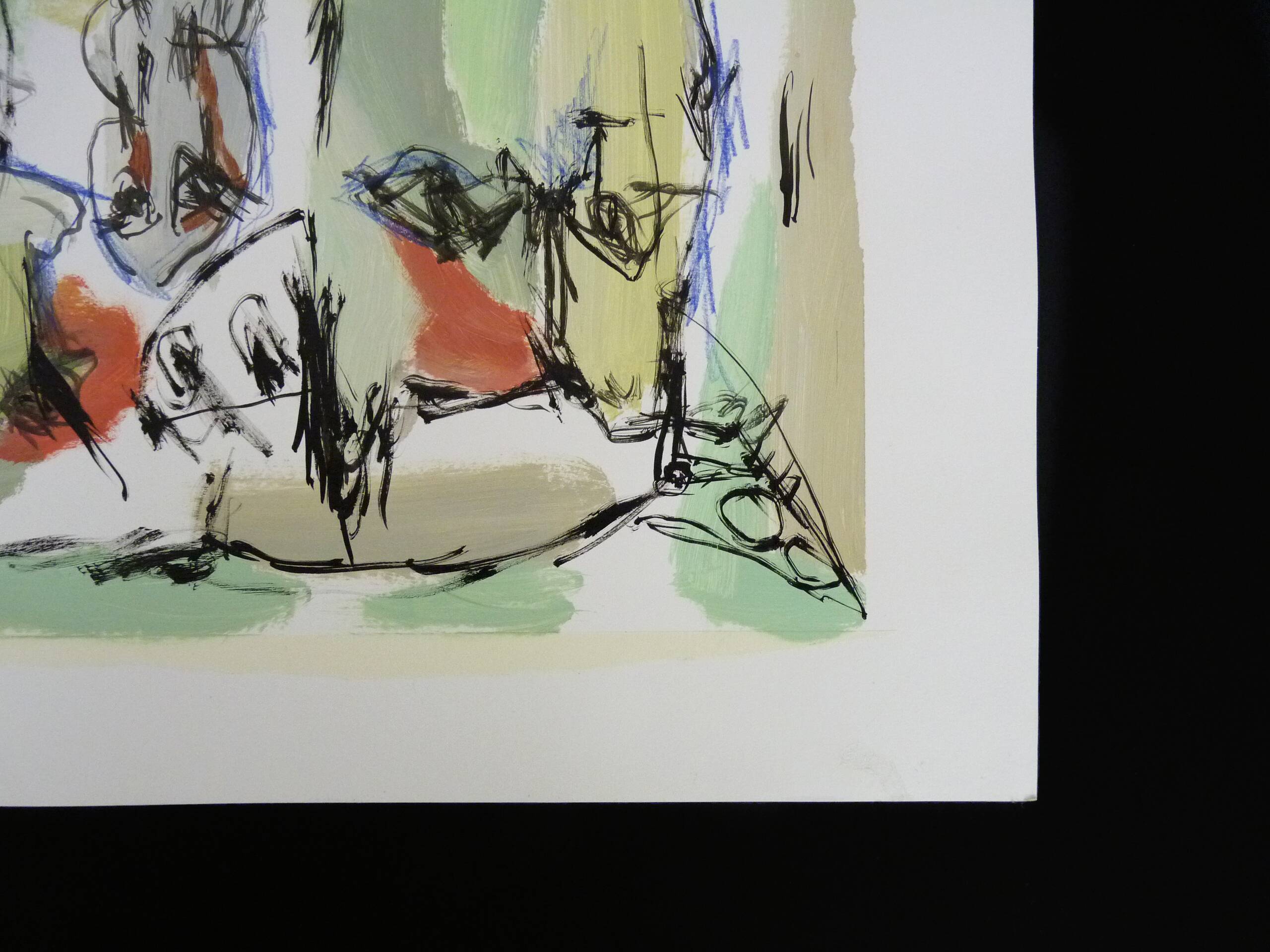 Mixed technique Art brut/Figurative art/Unique art signed Kabian 65X50 cm