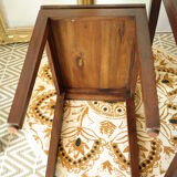 Pull-out tables in mahogany and vintage brass