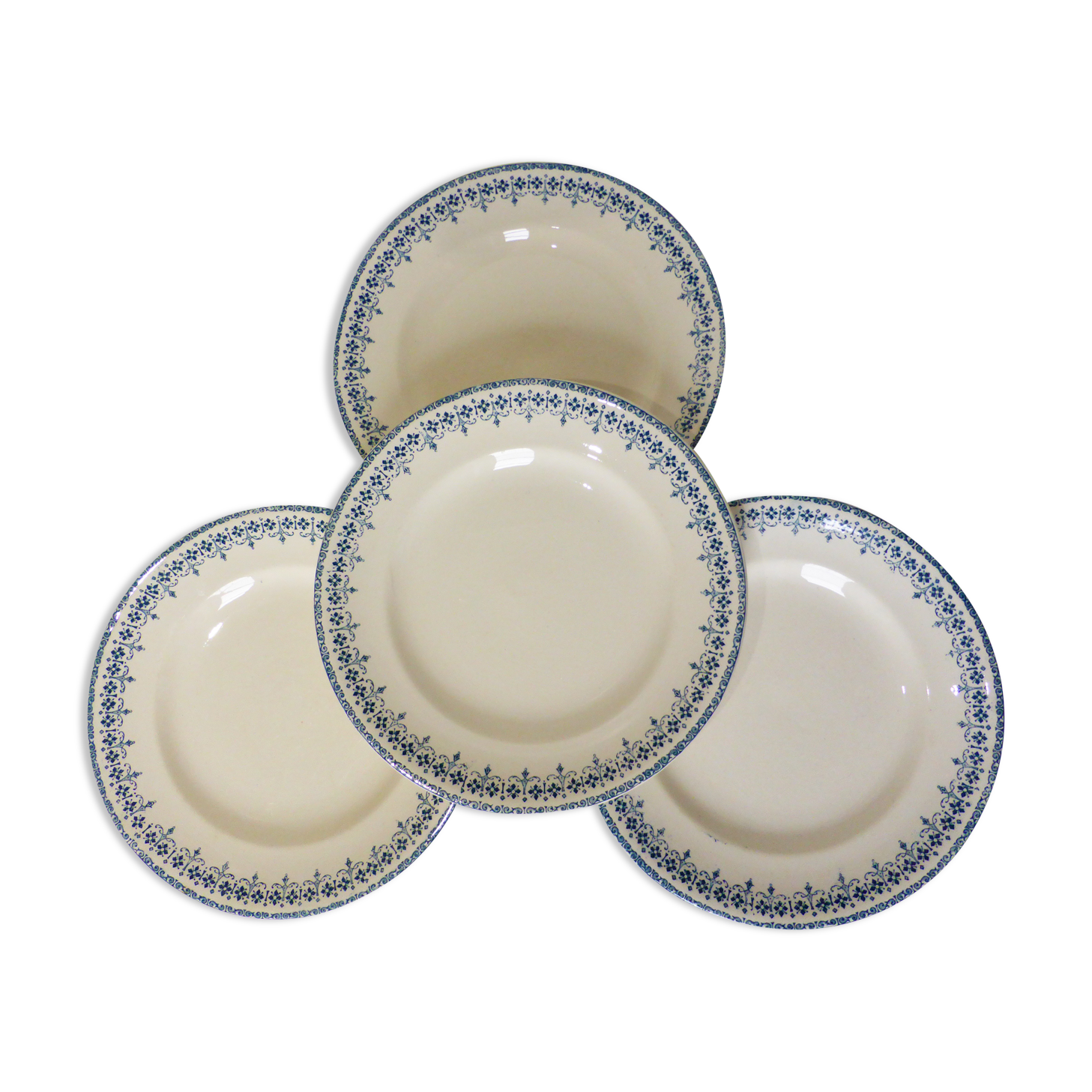 4 vintage dessert plates of Longwy