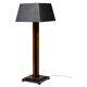 Amsterdam School floor lamp in partially ebonised cherry with a black linen shade.
