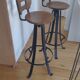 Set of 4 vintage high stools in 1970s brutalist style.