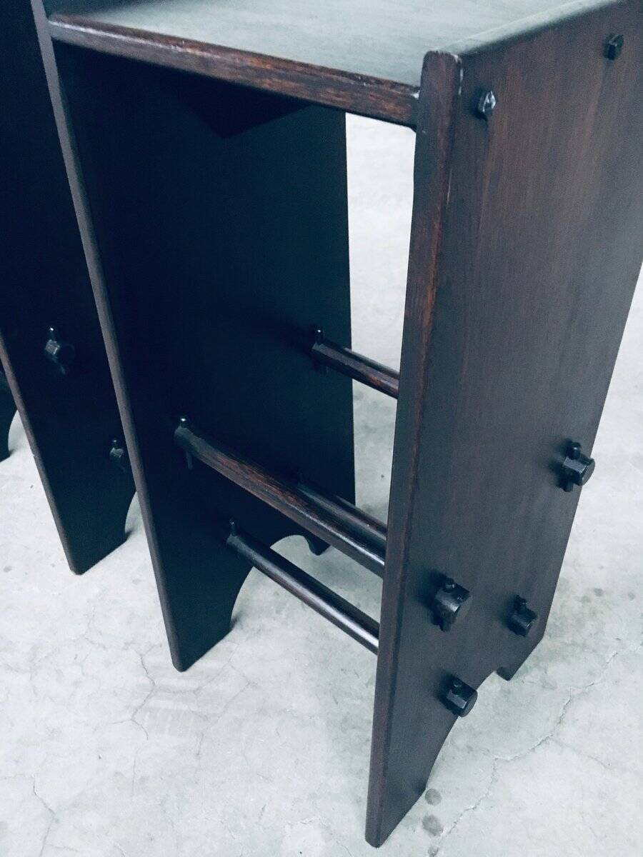 Arts and Crafts Handmade Bar Stools, France, 1920s, Set of 2