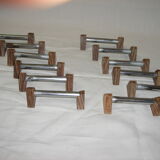 12 knife holder sets from 1960 (wood and aluminum)