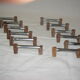 Set de 12 porte couteaux de 1960 bois & alu